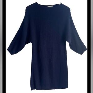 ZARA Cable Knit Cotton Sweater Dress Dolman Sleeves Boat Neck Size Small